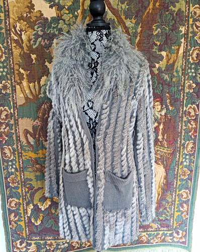 Vintage luxus strickmantel - luxus, mit