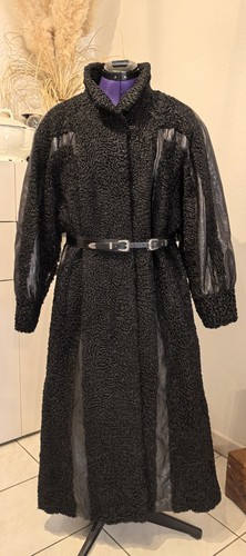 Vintage karakul leder mantel - karakul,