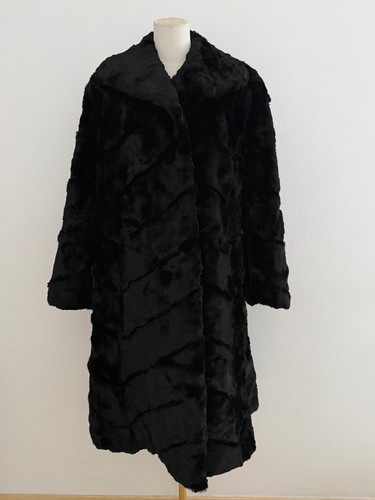 Vintage schwarzer fellmantel - vintage,