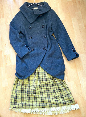 Vintage damen wollmantel - vintage,