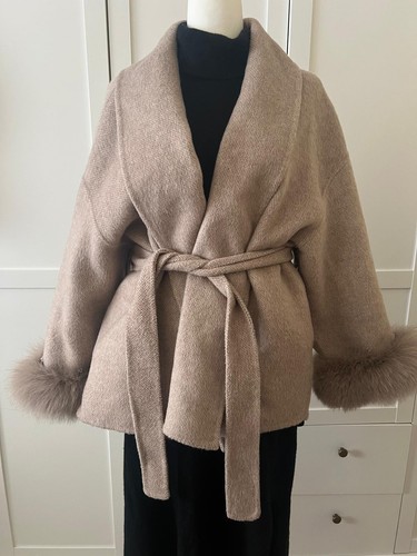 Wollmantel damen echtfell - wollmantel,