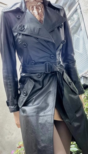 Vintage leder trenchcoat - vintage, leder-trenchcoat