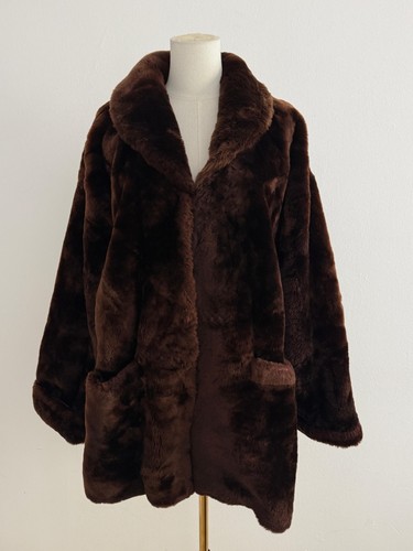 Brauner fellmantel damen xl - l,
