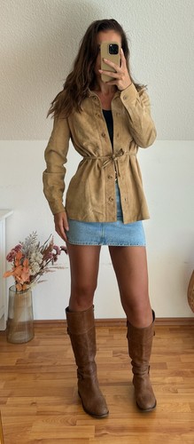 Vintage suede leather jacket - vintage,