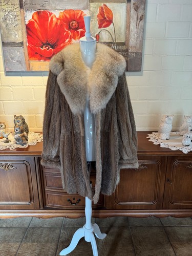 Echter nutria pelzmantel mit - nutria,